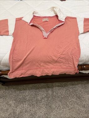 We The Free Coral/Pink Pullover with White Collar